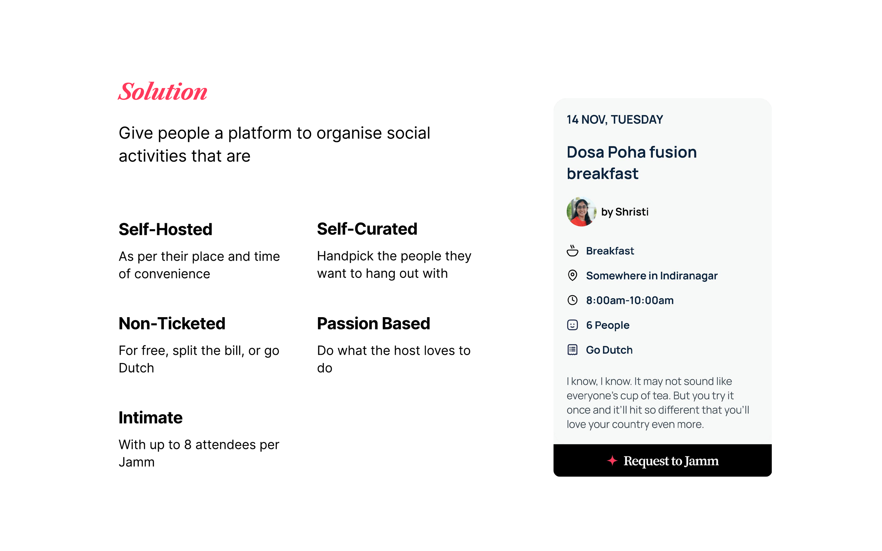 Jamm — Self-hosted, self-curated Jamms for intimate social activities.